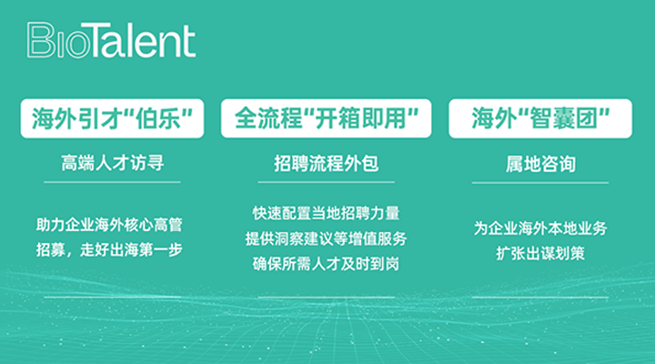 猎头公司Ebpay(中国)国际的海外分支团队BioTalent专注于生命健康领域的人才服务